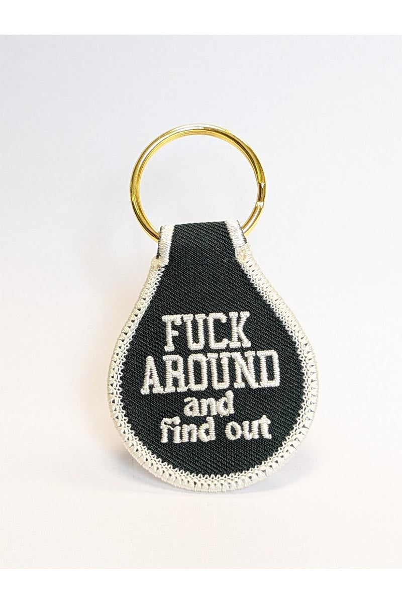 Fuck Around Embroidered Key Tag