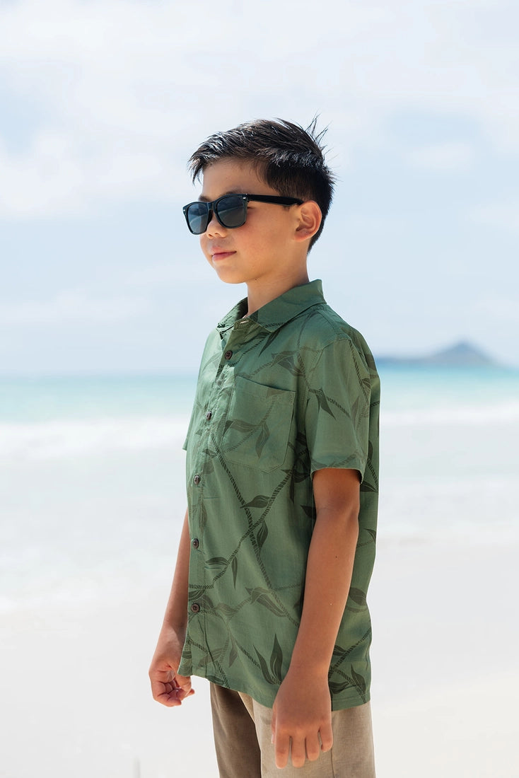 REIGN + Skye - Green Ti Aloha Shirt