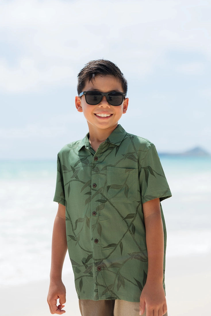 REIGN + Skye - Green Ti Aloha Shirt