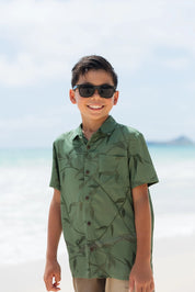 REIGN + Skye - Green Ti Aloha Shirt