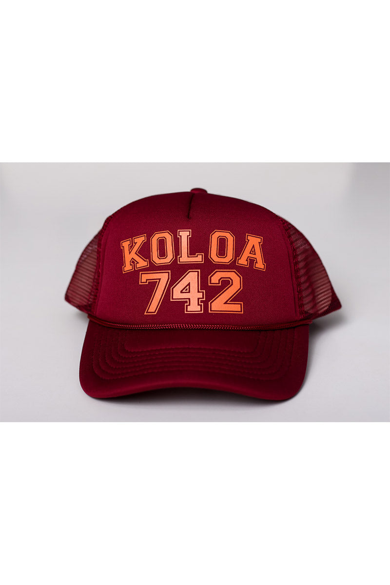 Koloa 742 Maroon Trucker Hat