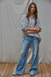 BY TOGETHER - Striped Oversized Shirt