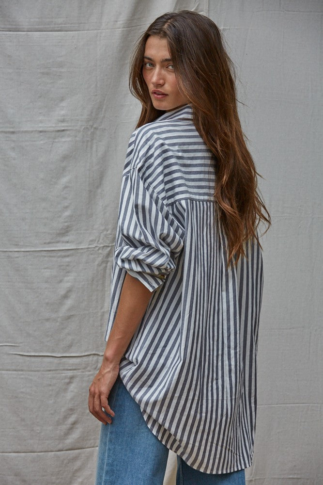 BY TOGETHER - Striped Oversized Shirt