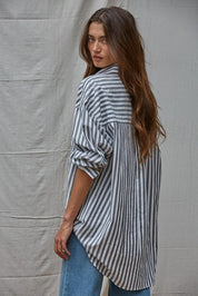 BY TOGETHER - Striped Oversized Shirt