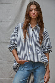 BY TOGETHER - Striped Oversized Shirt