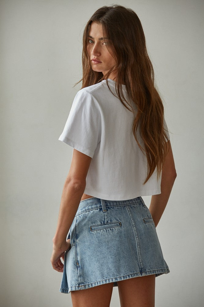 BY TOGETHER - Knit Cotton Crop Top