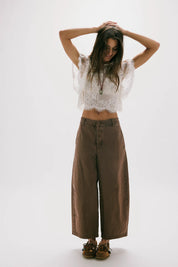 Free People - Lay Down Chino Trousers (Brownie)