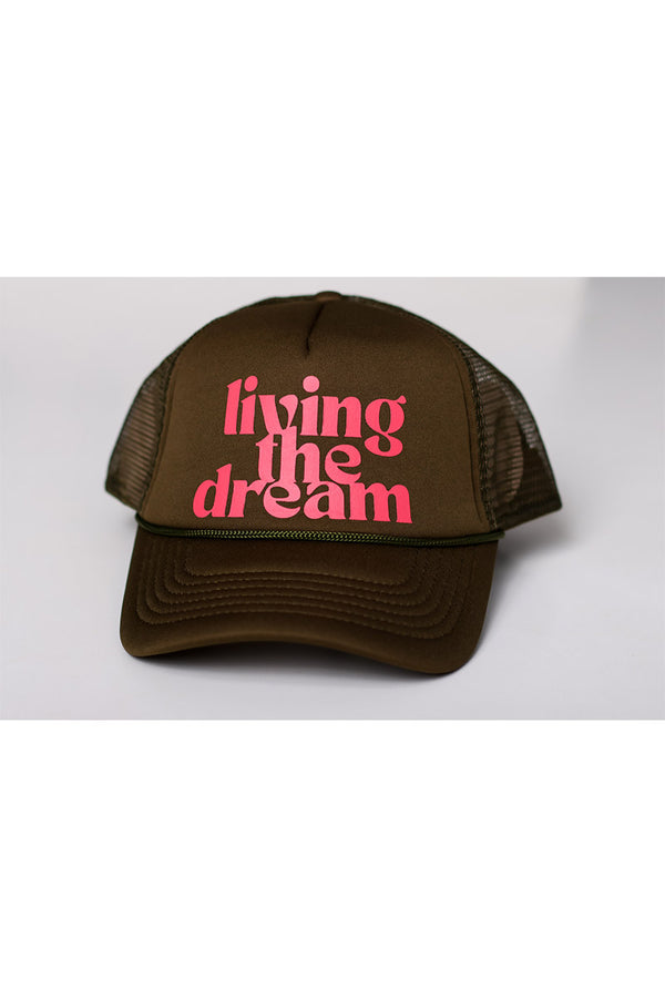 Living The Dream Green Trucker Hat