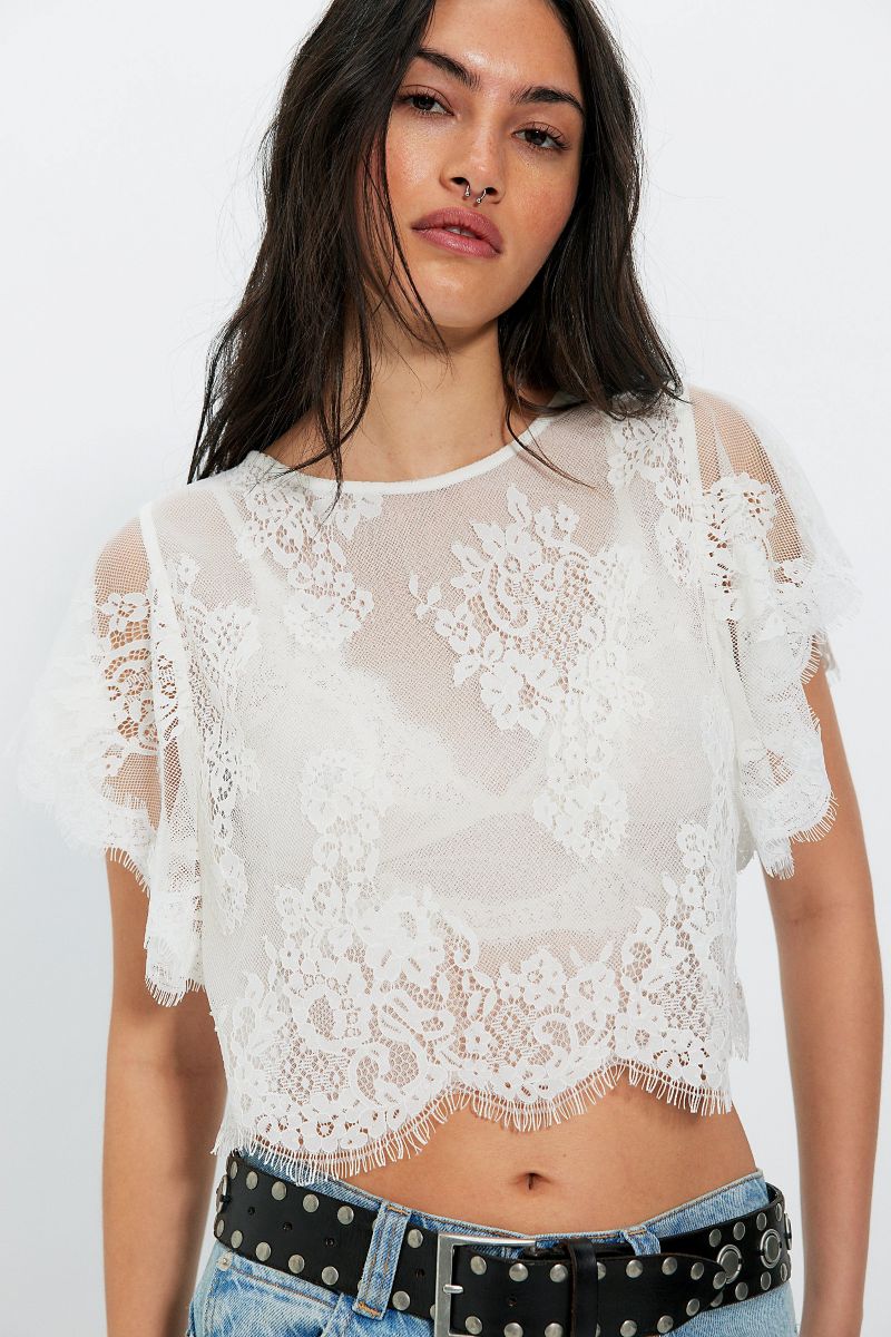 Free People - Lunar Ash Lace Top (Ivory)