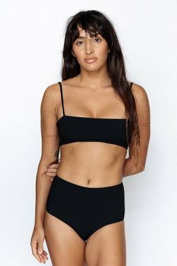 Mod Top - Black Ribbed