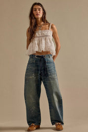 Moxie Pull-On Barrel Jeans