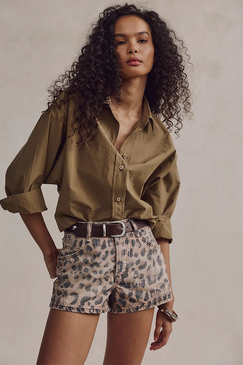 Free People Now or Never Printed Short (Brown Sugar)