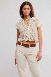 Free People - Lily Crochet Top (Coconut Milk)