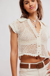 Free People - Lily Crochet Top (Coconut Milk)