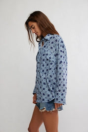 Free People Hidden Flower Camo Shirt