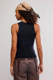 Free People - So Soft Tank Top (Black, Ivory)