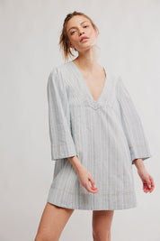 Free People Goldie Balloon Sleeve Dress - Indigo