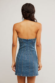 Free People Alexa Mini Dress (Stone Wash Blue)