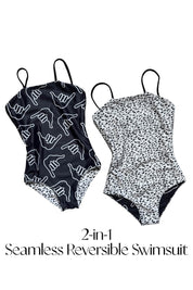 Of One Sea - Girl's Strappy One Piece Reversible (Black Shaka)