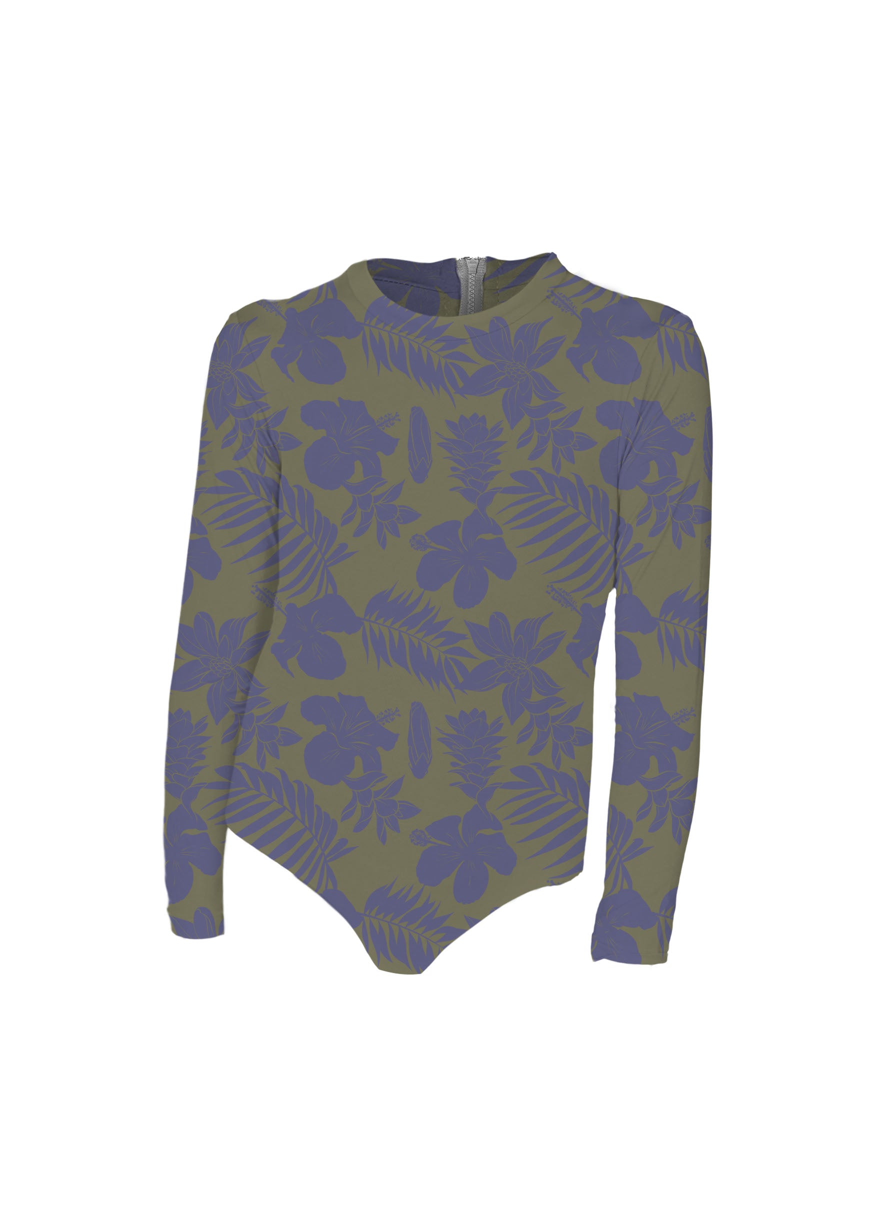 MAI Littles Long Sleeve Bodysuit - Mint Blossom, Olive Oasis