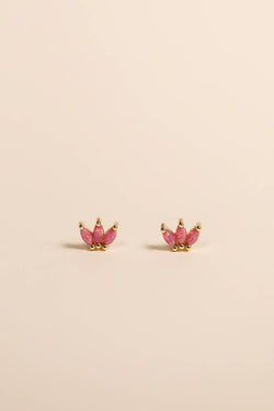 Opal Crown Stud - Pink