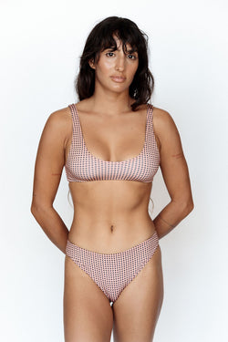 Bonita Top - Peach Gingham, Cantaloupe, Deep Emerald, Black Ribbed