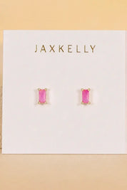 JAX KELLY Baguette - Pink Opal Earrings