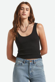 BRIXTON Pointelle Fit Tank (Black, Off White)