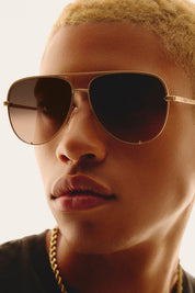 QUAY High Key XL Sunglasses - Chamomile Frame/Dark Fawn Lens