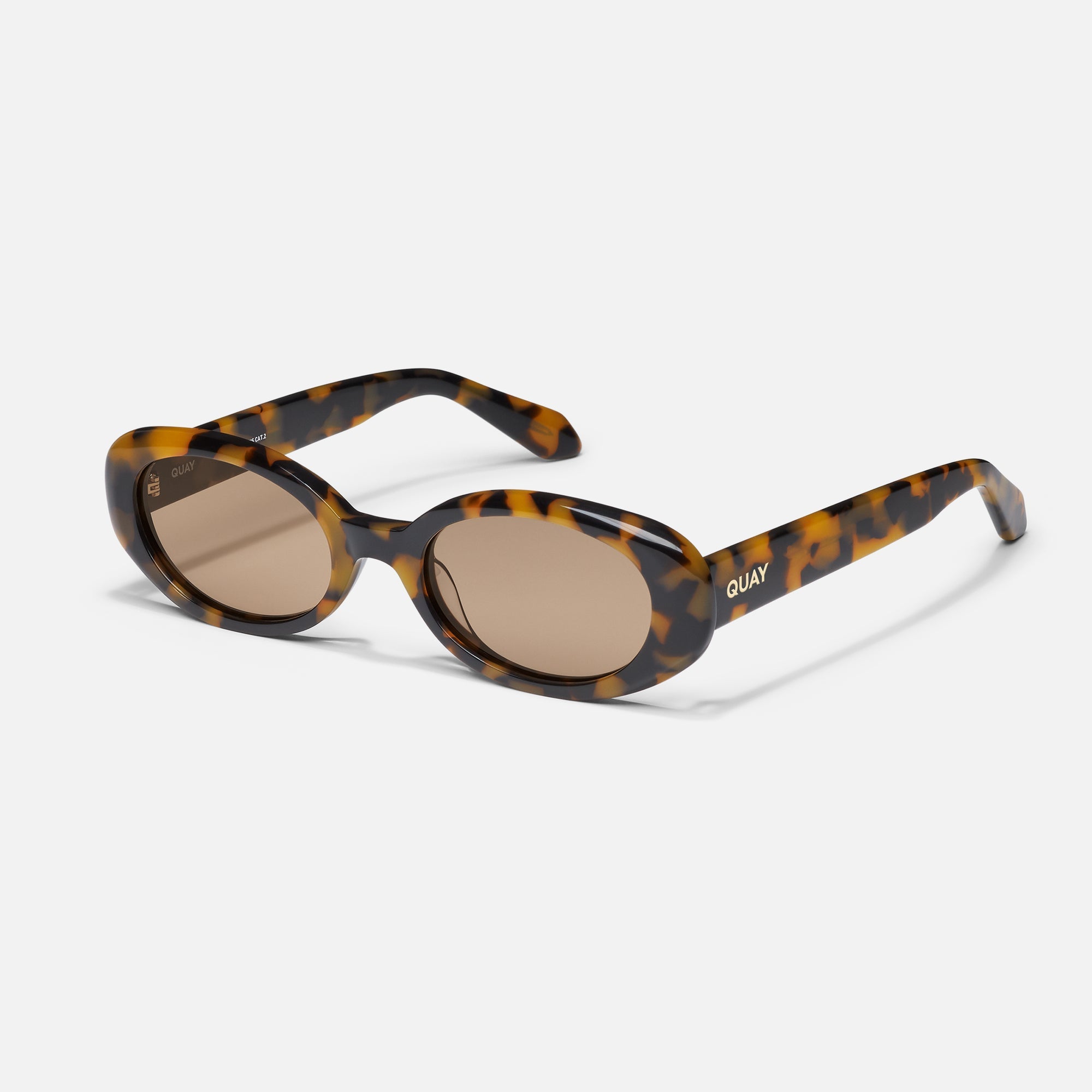 QUAY Felt Cute Sunglasses - Pebble Tort/Tan