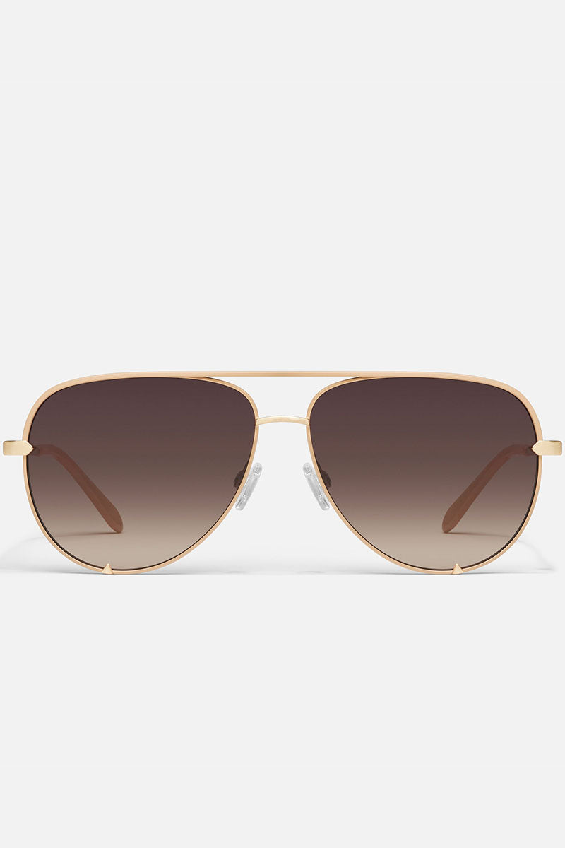 QUAY High Key XL Sunglasses - Chamomile Frame/Dark Fawn Lens