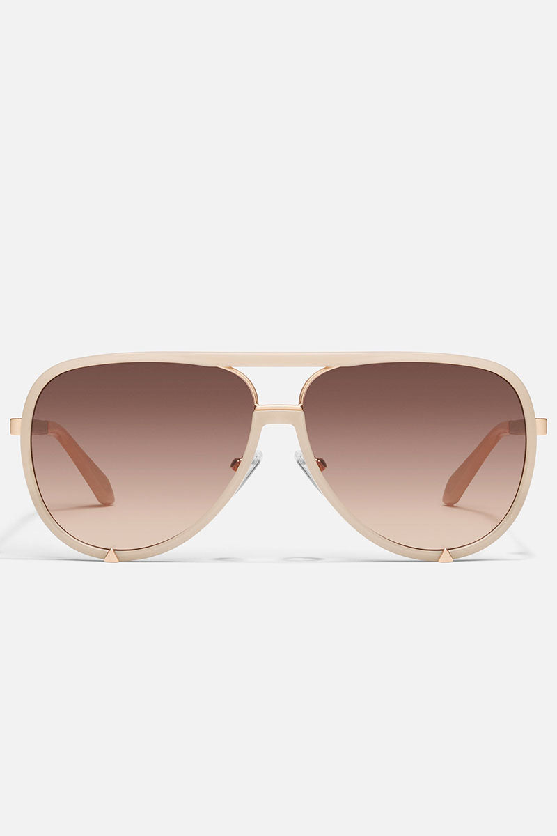 QUAY High Profile Sunglasses - Bone Frame/Brown Lens
