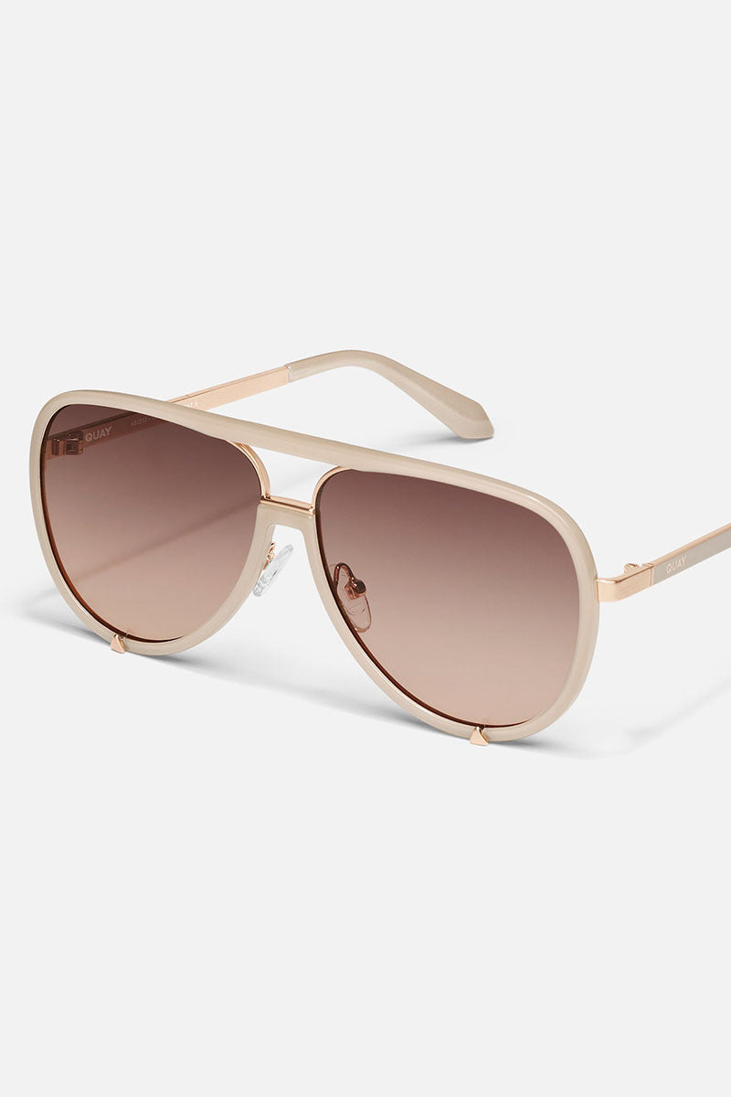 QUAY High Profile Sunglasses - Bone Frame/Brown Lens
