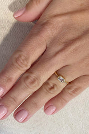 GoldFi Rectangle Solitaire Ring