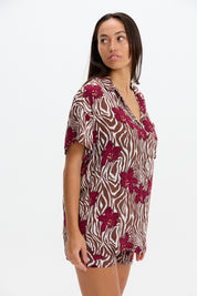 BENOA Aloha Shirt Dress - Diva, Bloom, Tropics