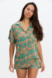 BENOA Aloha Shirt Dress - Diva, Bloom, Tropics