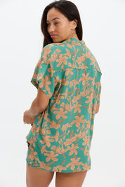 BENOA Aloha Shirt Dress - Diva, Bloom, Tropics