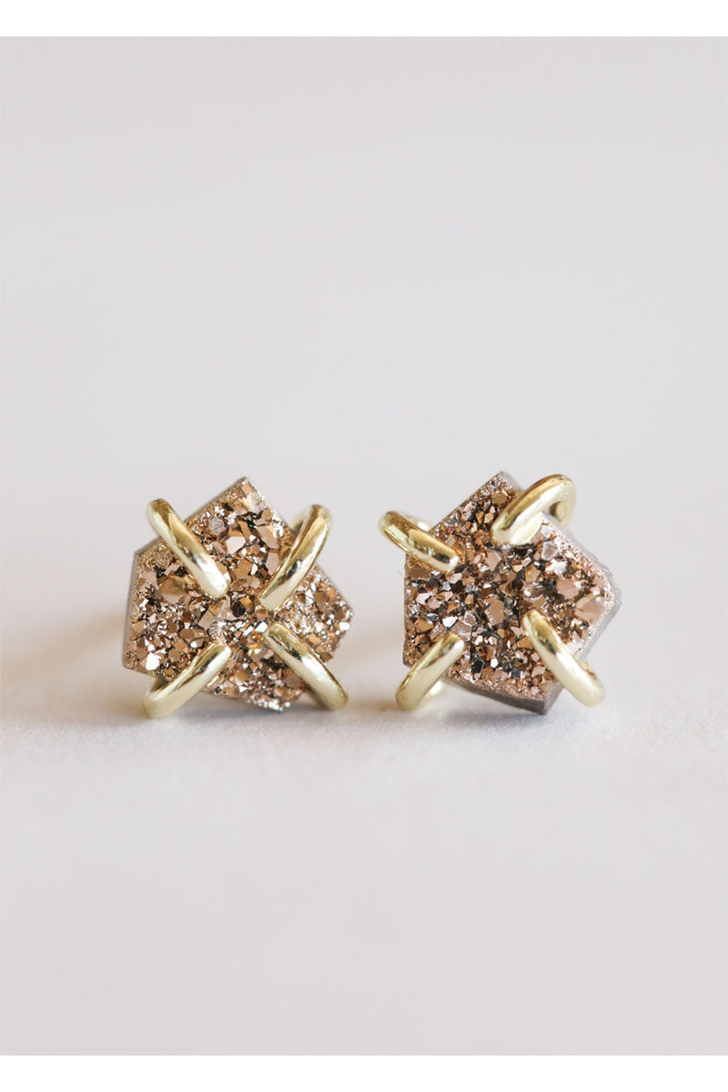 JAX KELLY Rose Gold Druzy Prong