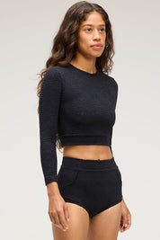 SEEA Palomar Crop Top - Sunray Black