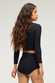 SEEA Palomar Crop Top - Sunray Black