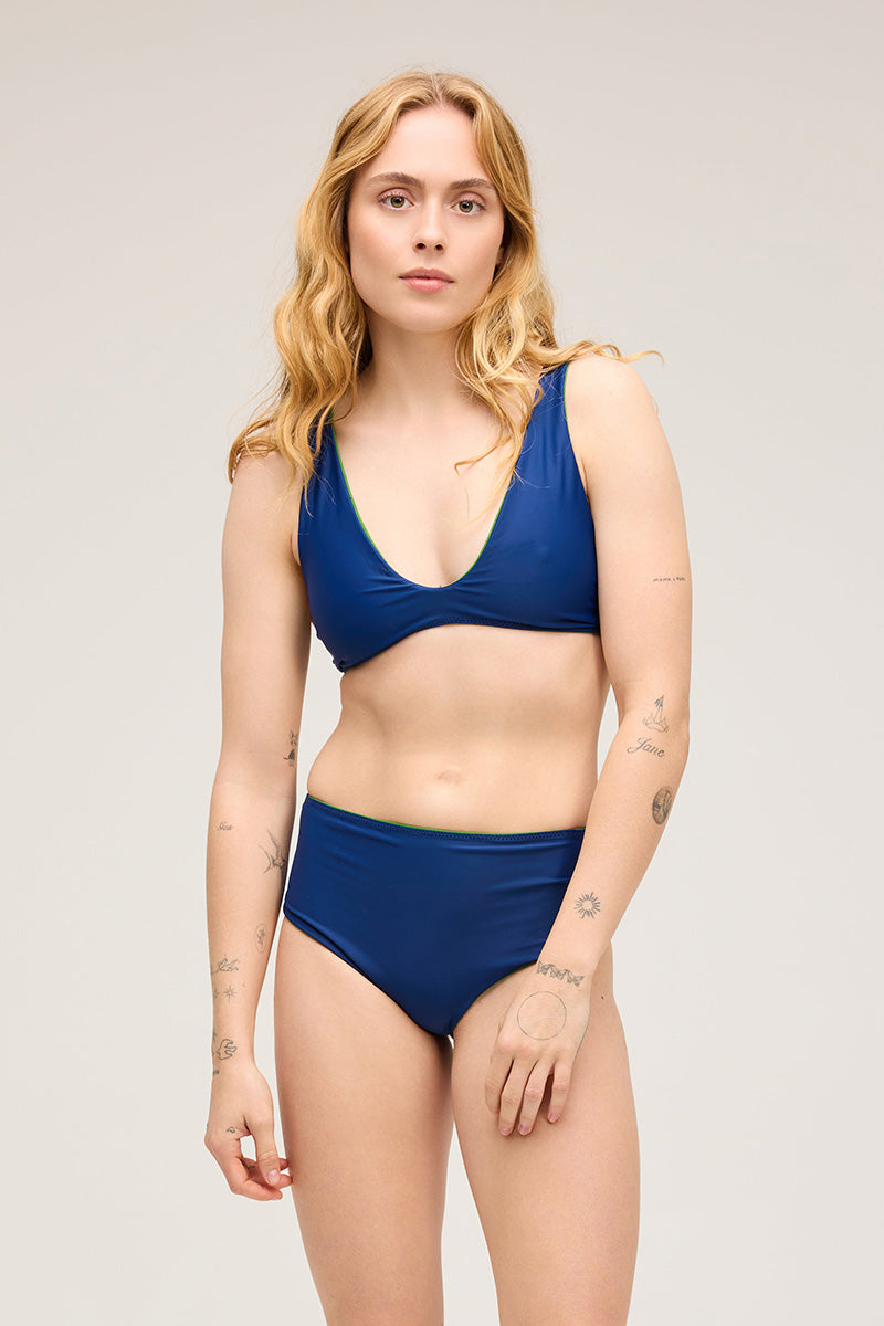 SEEA Brasilia Reversible Top (Moss/Navy)