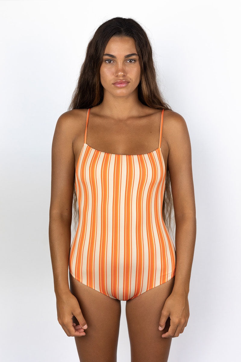 Mod Bodysuit -Jungle, Sun Stripe, Ballet Blue Ribbed