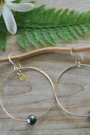 MAI LOVE Tahitian Pearl Hoops - LG