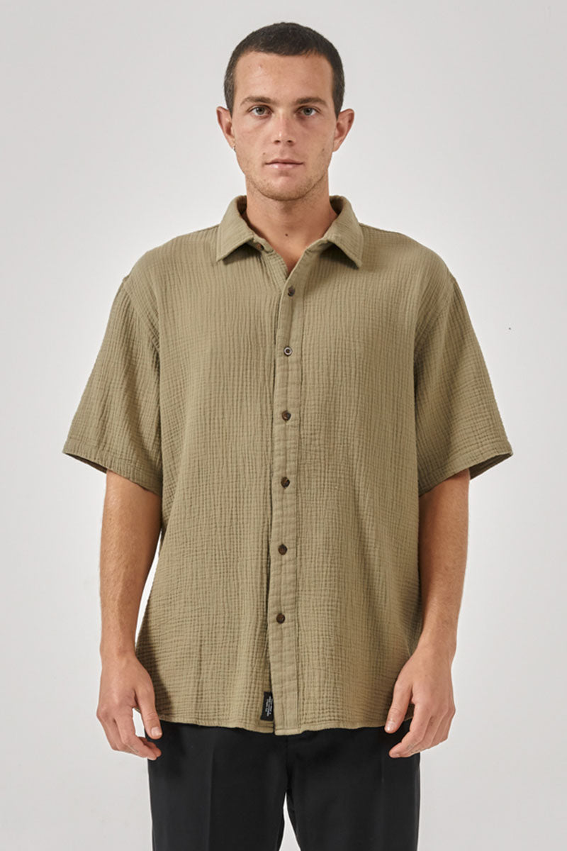 Minimal Thrills Seersucker SS Shirt - Aloe