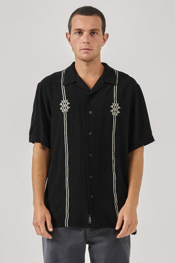 Enigma Bowling Shirt - Washed Black