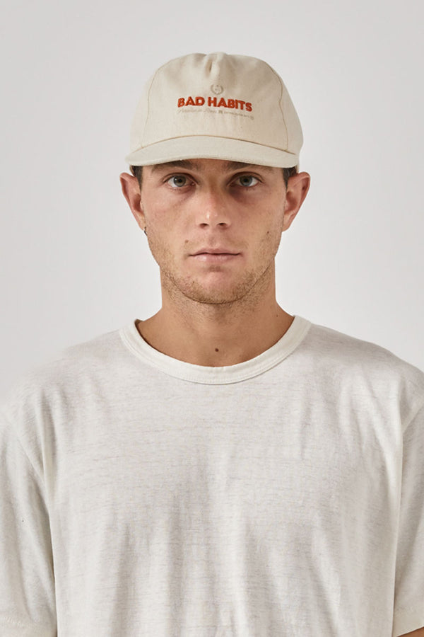 Bad Habits 5 Panel Cap - Unbleached