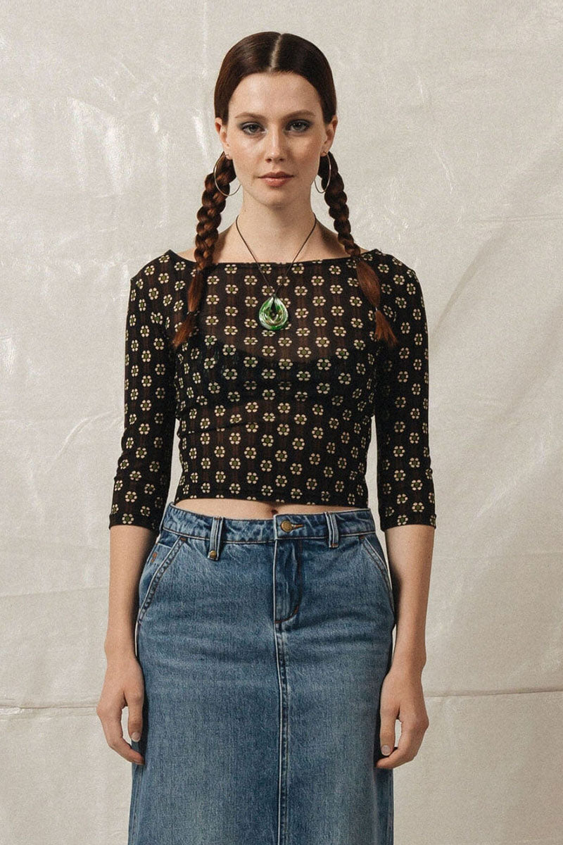 Jasmine Mesh Top - Black