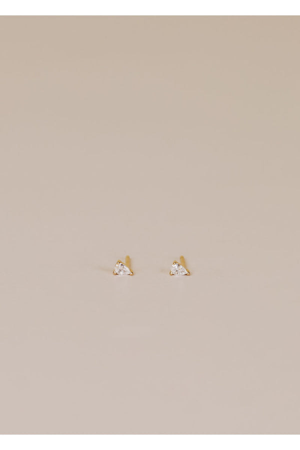 Teardrop Studs - Clear CZ
