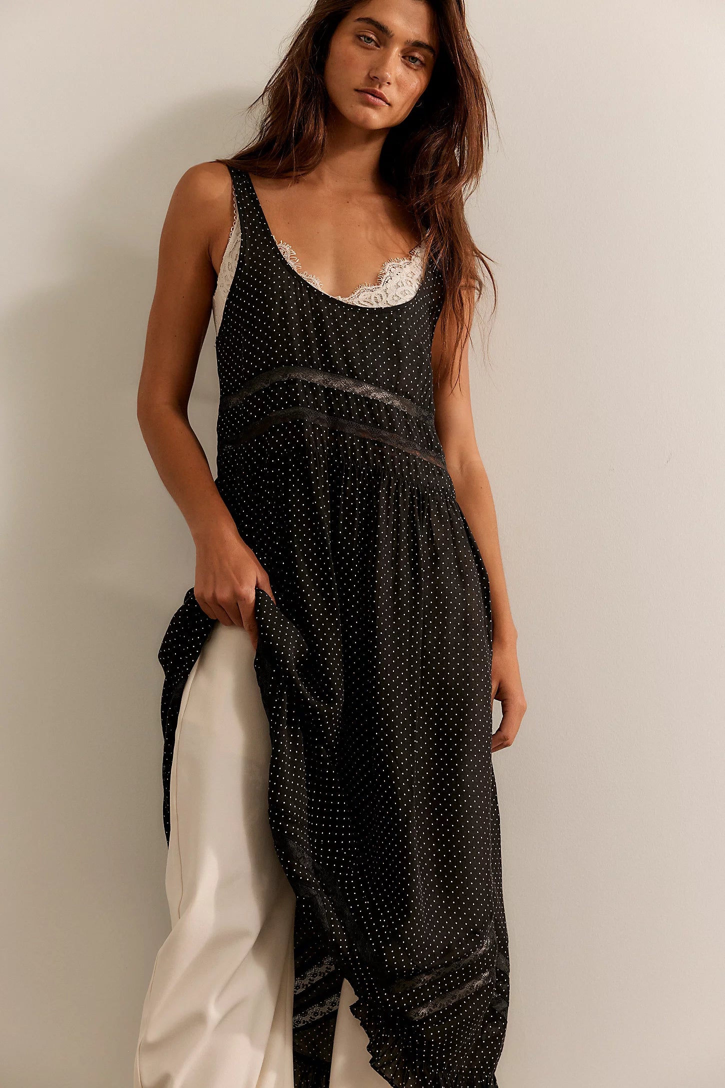 Free People - Voile & Lace Midi (Charcoal)