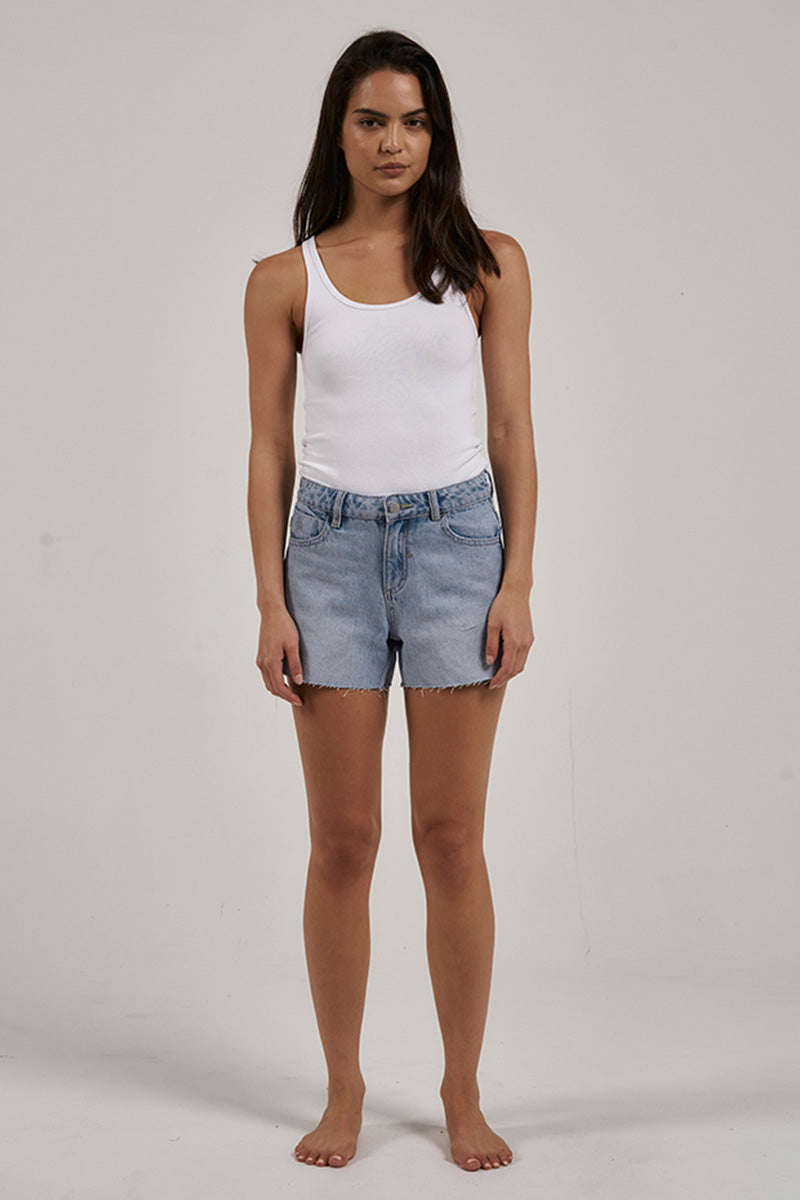 Erica Mid Rise Short - Ash Blue